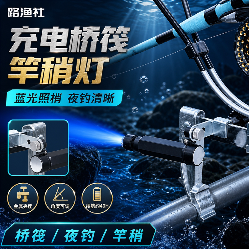桥筏灯夜钓竿稍灯充电筏钓专用灯图片
