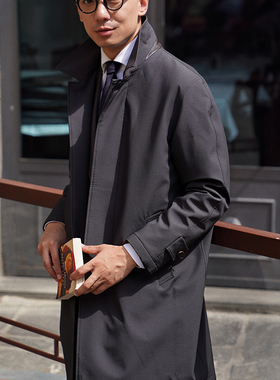 CM那不勒斯皇后铁灰色尼龙防水充棉保暖男士通勤行政风衣180