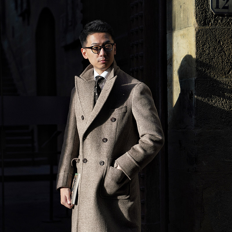 CM羊毛半麻衬戗驳领秋冬大衣