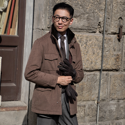 CM那不勒斯皇后岩棕色骆驼绒真丝混纺防泼溅M65战地夹克174