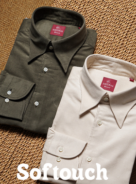CM那不勒斯皇后纯色精梳棉21条灯芯绒休闲男士长袖衬衫485/496