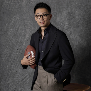 CM那不勒斯皇后意式 高博乐铜扣黑藏青弹力全无衬blazer单西273