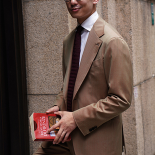 套装 原色Solaro全羊毛全麻衬单排扣定制西装 CM那不勒斯皇后经典