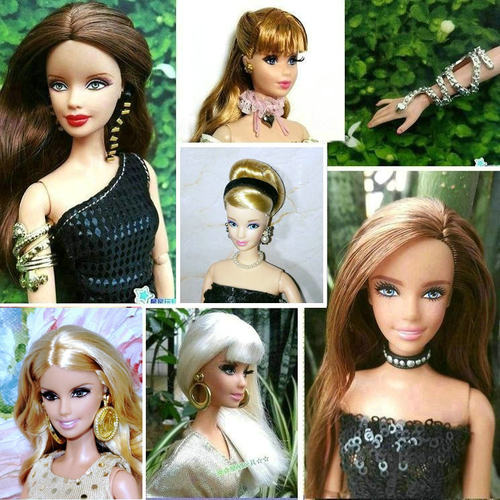 塑胶玩具芭芘娃娃饰品配件耳环链