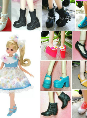 新品丽佳可儿女孩玩具Momoko小布blythe洋娃娃服饰配件鞋子马丁靴