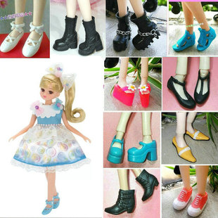 新品丽佳可儿女孩玩具Momoko小布blythe洋娃娃服饰配件鞋子马丁靴