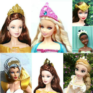 现货玩具娃娃服装配件公主皇冠发饰芭芘珍妮丽佳怪高发箍婚纱头纱