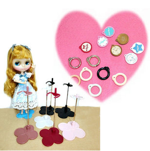 原厂正散货 手工DIY材料blythe小布娃娃支架拉环挂牌玉桂狗爱丽丝