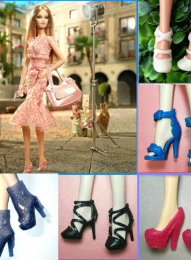 新款正散货玩具配件换装芭芘娃娃珍藏版ST复刻超模FR 高跟鞋 靴子