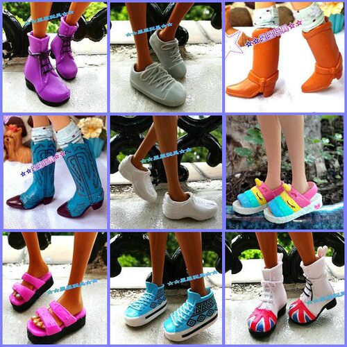 正散货玩具6分娃娃配件鞋子沙滩大脚 骑师 女兵人 可穿的鞋子