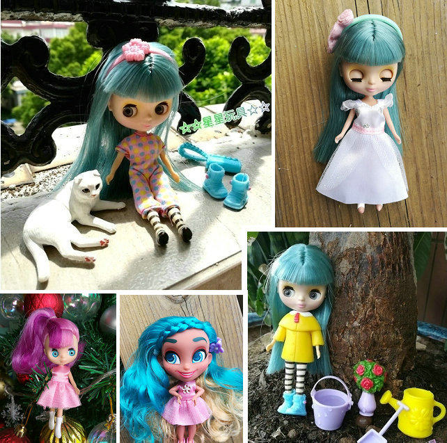 新款blythe迷你布小小布美发娃娃可穿的裙子衣服配件 替换素体