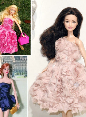 新款6分娃娃玩具衣服配件ST超模FR珍妮可儿PP  蓬蓬裙 小礼服裙