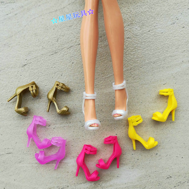 新款6分娃娃配件一字凉鞋高跟鞋