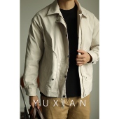 YUXIAN工装 口袋棉服外套教练夹克翻领外穿纯色休闲宽松百搭春秋冬