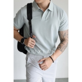 T恤休闲商务 翻领短袖 高端7A抗菌 凉感醋酸桑蚕丝四合扣POLO衫