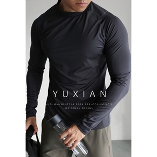 春秋季 跑步训练服修身 T恤透气弹力打底衫 YUXIAN速干运动健身长袖
