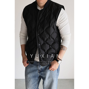 【轻量化保暖】白鸭绒针织拼接领绗缝工艺休闲商务羽绒马甲秋冬季