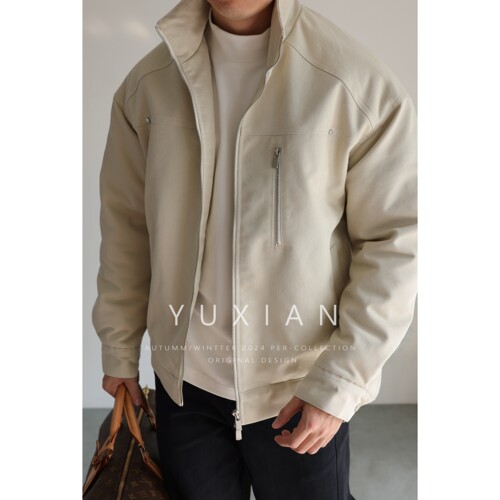 YUXIAN加厚冬季斜纹夹克棉服