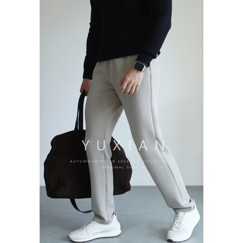 YUXIAN直筒休闲空气感弹力长裤