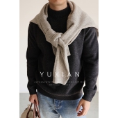 保暖冬季 老钱半高领毛衣休闲商务复古针织长袖 牦牛绒羊毛 美式