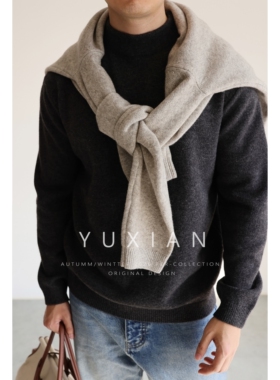 【牦牛绒羊毛】美式老钱半高领毛衣休闲商务复古针织长袖保暖冬季