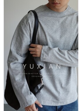 YUXIAN长袖日系宽松液氨长绒T恤