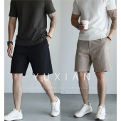 通勤简约五分裤 YUXIAN纯棉透气吸汗斜纹短裤 休闲商务纯色男士 春夏