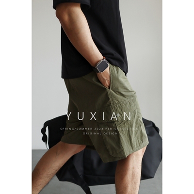 YUXIAN轻量化肌理感日系工装短裤