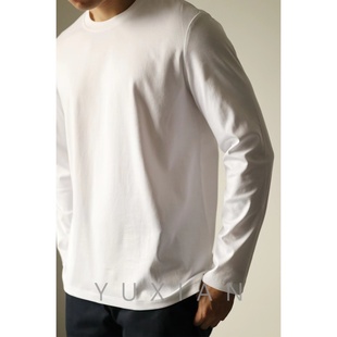 T恤春夏打底衫 YUXIAN余闲纯棉内搭长袖 圆领 抗皱弹力液氨棉
