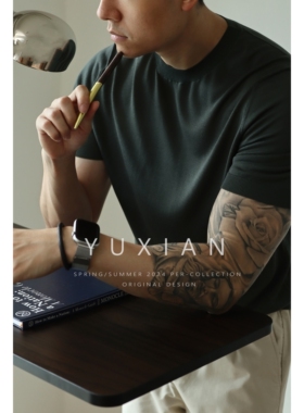 YUXAIN高端桑蚕丝天丝混纺16针细腻针织短袖T恤休闲商务复古春夏