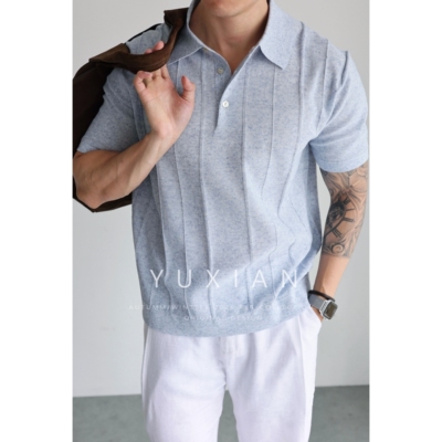 【双色亚麻】意式亚麻老钱针织T