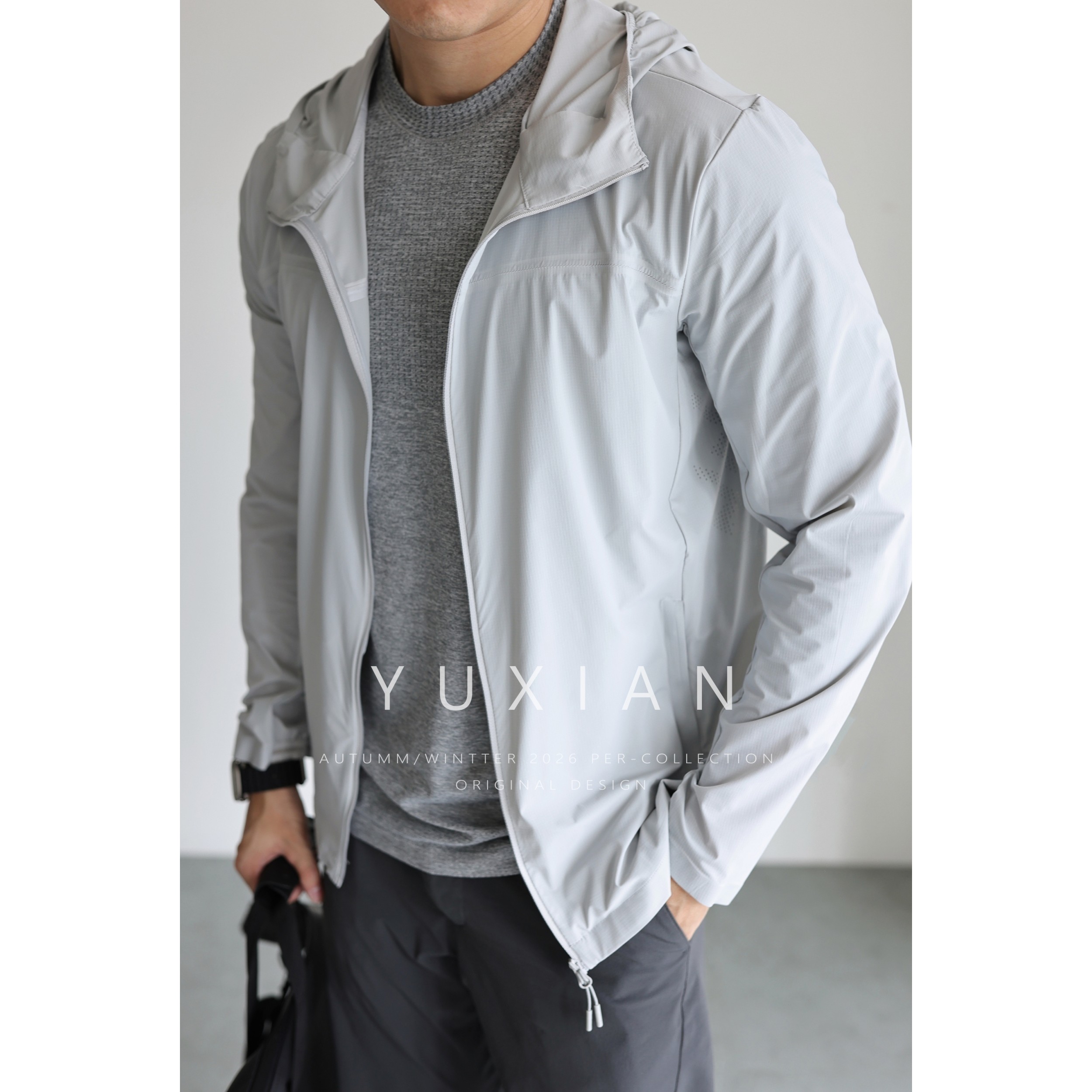 【UPF50+防晒】薄款凉感7A抗菌弹力速干防晒服连帽外套休闲春夏季,男装,夹克,淘宝优惠券,粉丝福利购,淘宝优惠卷