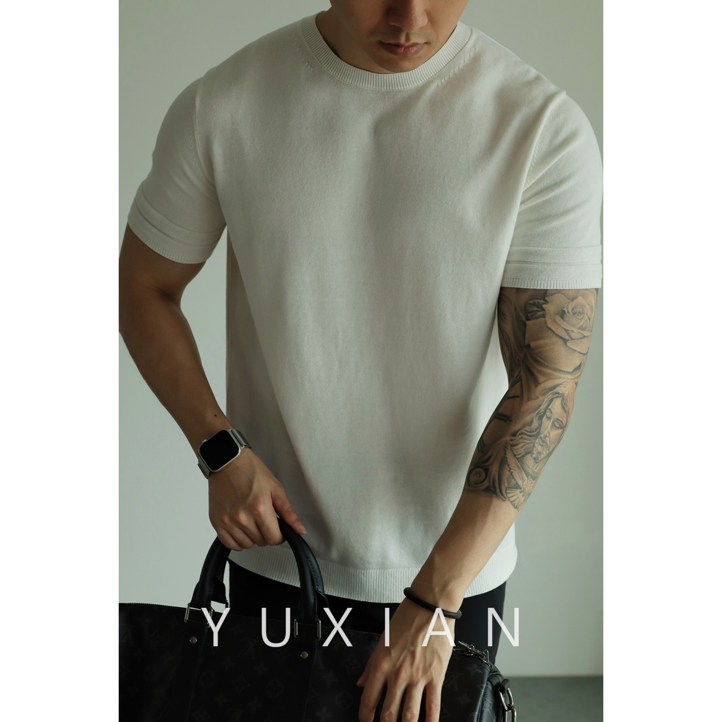 YUXIAN复古棉纱针织短袖基础大众