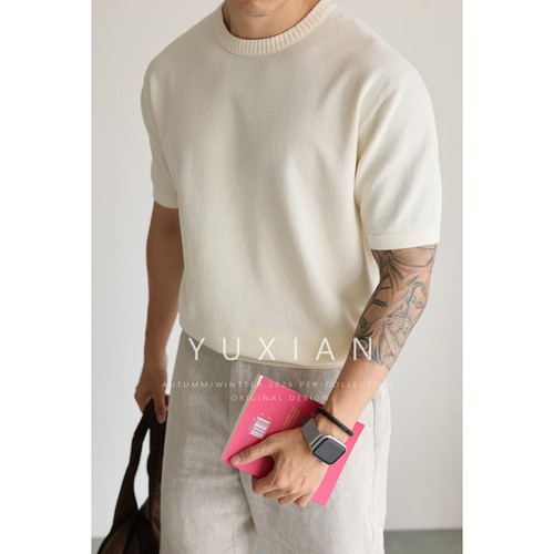 【60支强捻棉】意式老钱针织短袖