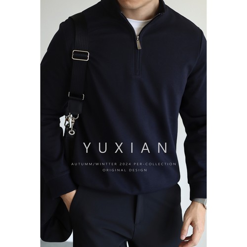 YUXIAN7A抗菌休闲立领套头卫衣