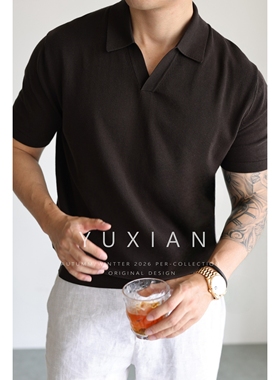 【60支强捻棉】美式纯棉海鸥领复古POLO休闲商务针织短袖翻领春夏