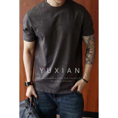 YUXIAN短袖休闲商务竹节棉短袖