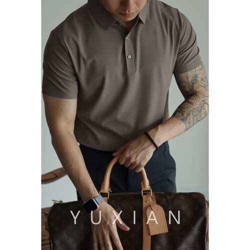 YUXIAN休闲商务无痕凉感短袖POLO
