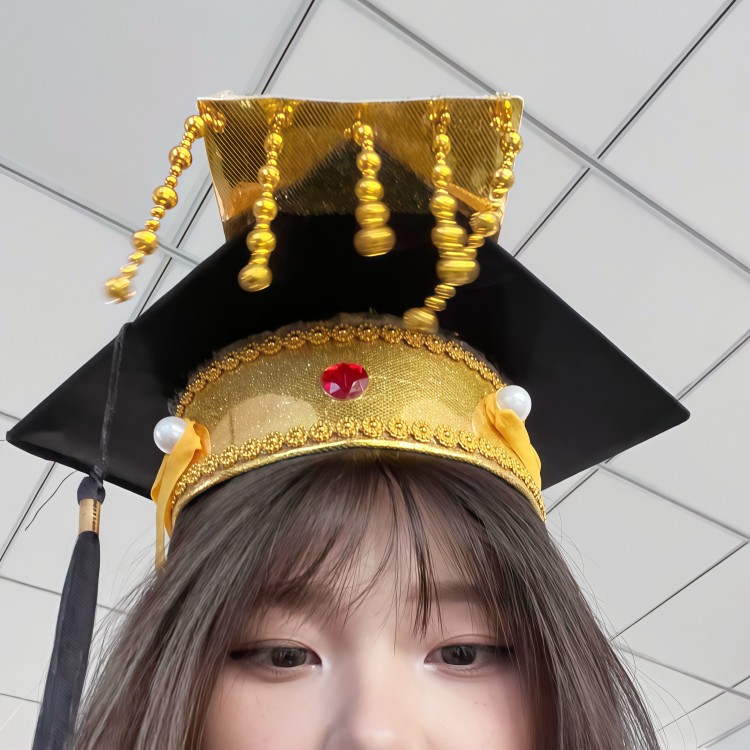 皇帝头冠!皇帝学士帽毕业照搞怪拍照道具cos学生专用装扮帽出片