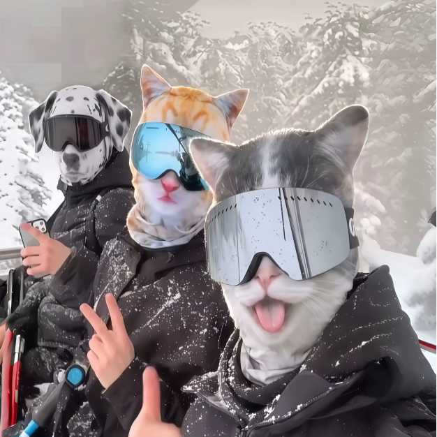 动物头套滑雪骑行防晒面罩全脸