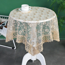 小圆桌方桌盖巾多用纯色现代简约蕾丝刺绣长方形茶几布 纱桌布欧式