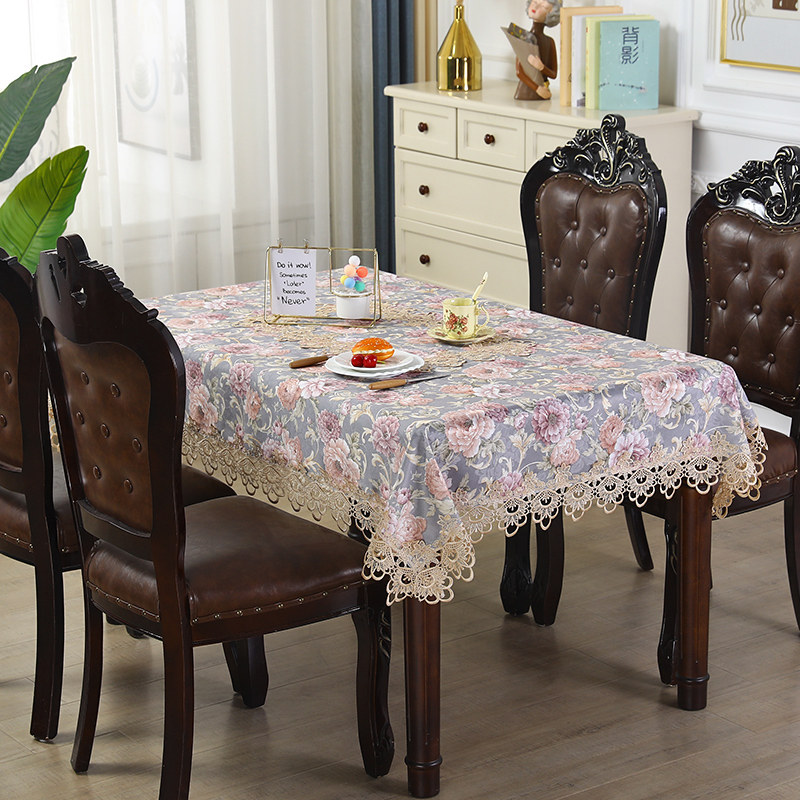 欧式餐桌桌布客厅茶几盖巾长方形家用高档布艺简约蕾丝花边圆桌布,居家布艺,桌布,淘宝优惠券,粉丝福利购,淘宝优惠卷