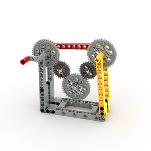 兼容国产积木机器人齿轮机械科技教育拼装固定轴和摆动轴齿轮机构