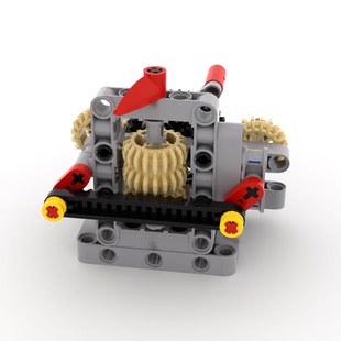 小小工程师国产积木机器人齿轮机械科技拼装 齿轮柱往复机构套装