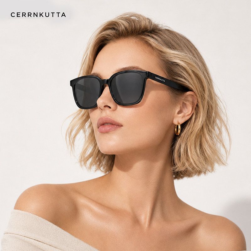 CerrnKutta男女士通用时尚高清偏光太阳镜防紫外线遮阳方驾驶墨镜
