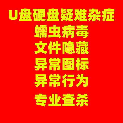 U盘存储设备疑难杂症病毒文件隐藏消失异常图标解决