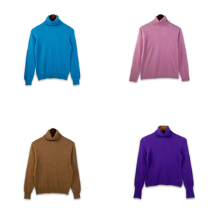 古着纯山羊绒高领时尚套头衫上衣针织羊绒衫百搭打底毛衣A62