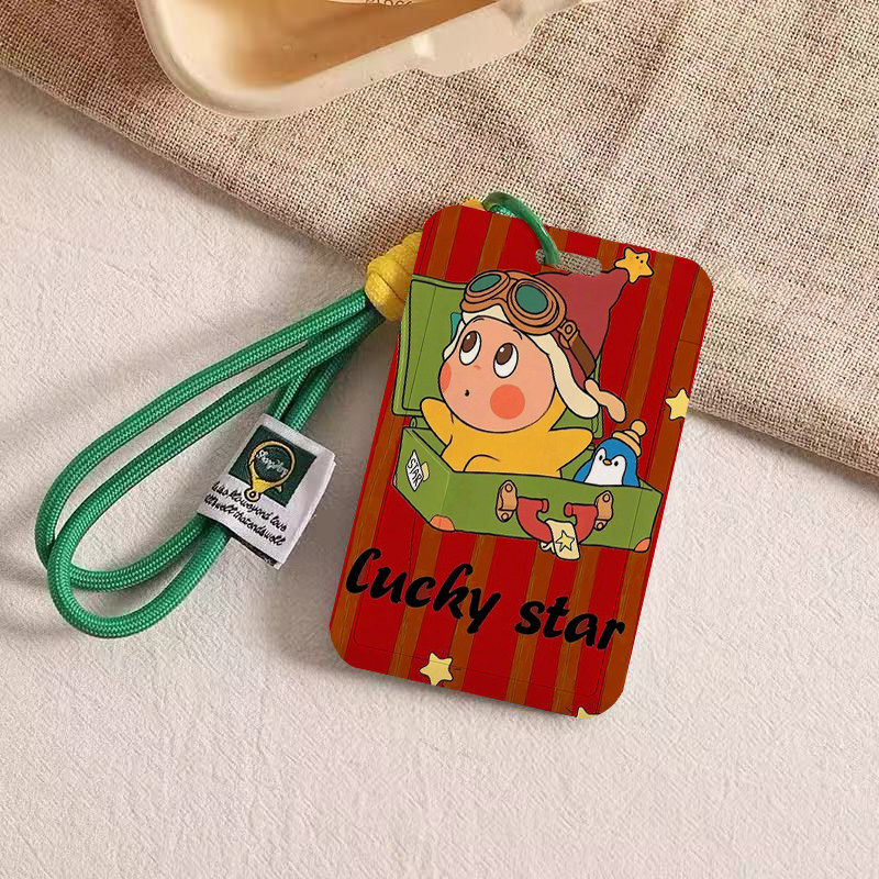 红绿条纹企鹅星星人饭卡套公交地铁门禁工牌证件保护套挂包防丢绳,文具电教/文化用品/商务用品,卡套/证件套,淘宝优惠券,粉丝福利购,淘宝优惠卷