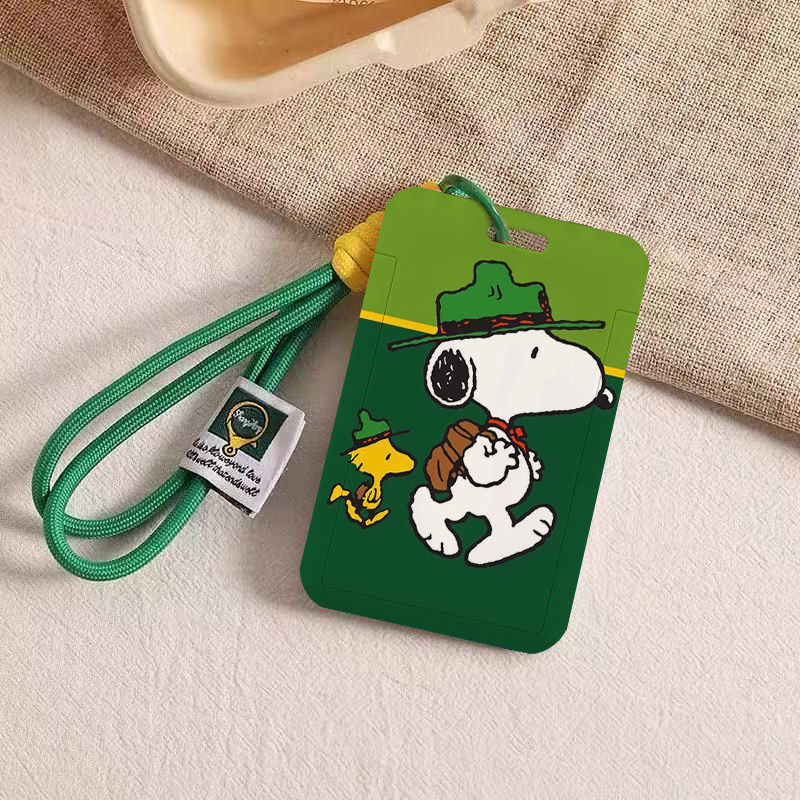 绿色礼帽史努比可爱饭卡套公交地铁门禁工牌证件保护套挂包防丢绳,文具电教/文化用品/商务用品,卡套/证件套,淘宝优惠券,粉丝福利购,淘宝优惠卷