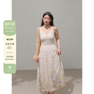 潘不卷大码 微胖mm绝美连衣裙2025夏巨显瘦遮肉吊带长裙高级感 女装